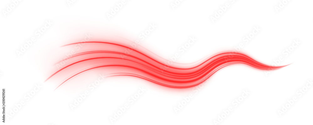 Obraz premium Red glowing beams stretch across digital night sky. Motion blur highlights fast communication flow. Sci-fi PNG.