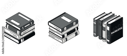 Stacked books representing knowledge and learning resources