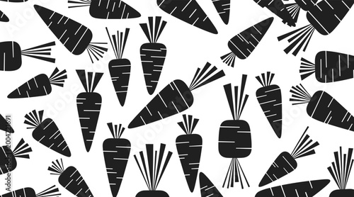Carrot icons arranged in repeating pattern on white background, no seamless