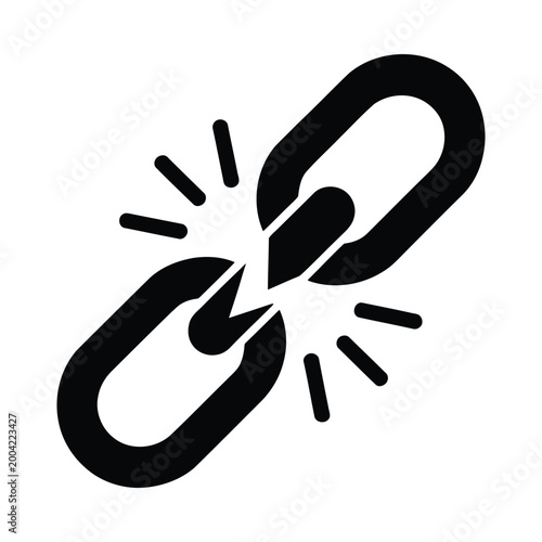 A broken chain link icon symbolizing disruption or vulnerability