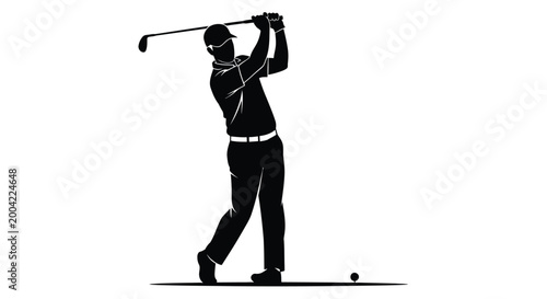 golf player silhouette in action pose high quality professional detailed modern