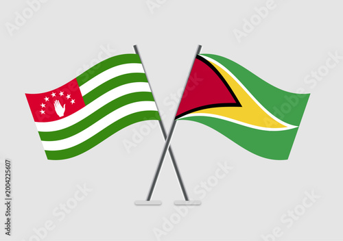Abkhazia and Guyana vector flags vector asset for graphic use