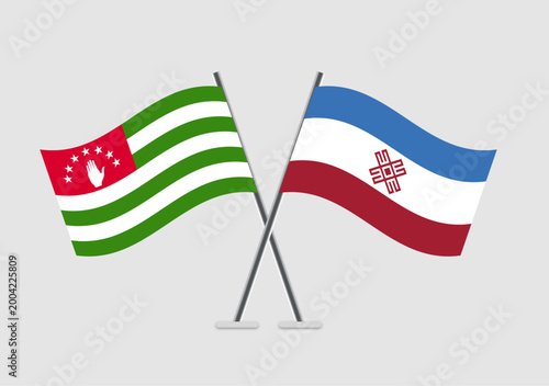 Abkhazia and Mari El vector flags graphic for political unity