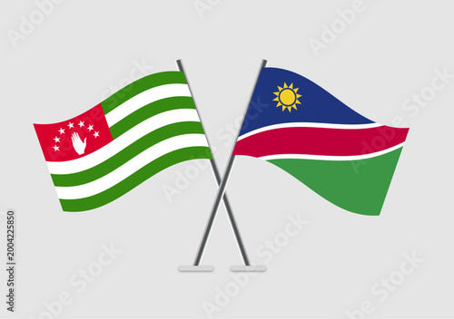 Abkhazia and Namibia vector flags arranged for visual balance