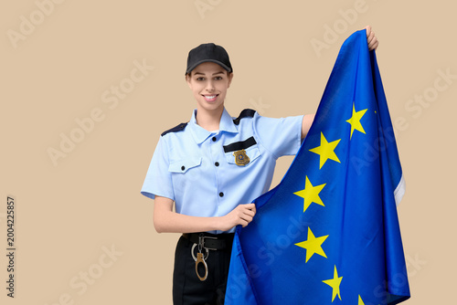 Female police officer with ...