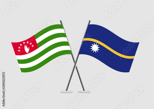Abkhazia and Nauru vector flags design in vector template style