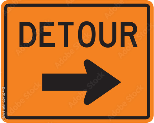 Fotografía DETOUR SIGN, ROAD SIGN