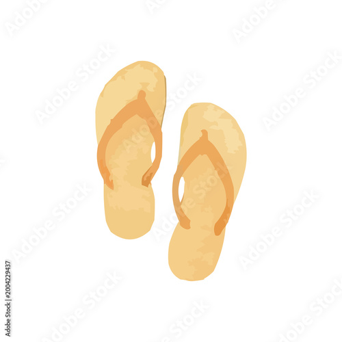 Watercolor illustration of summer sandals
