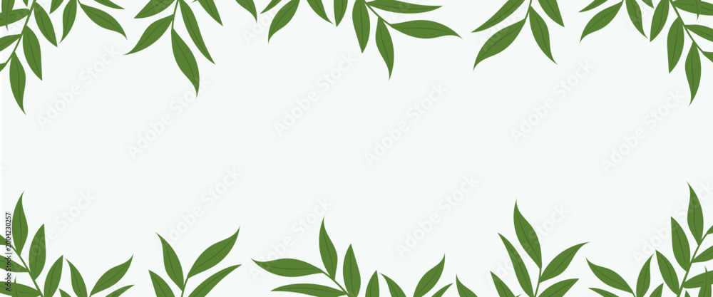 Fototapeta premium Minimalist exotic plant frame for organic brand message vector illustration.