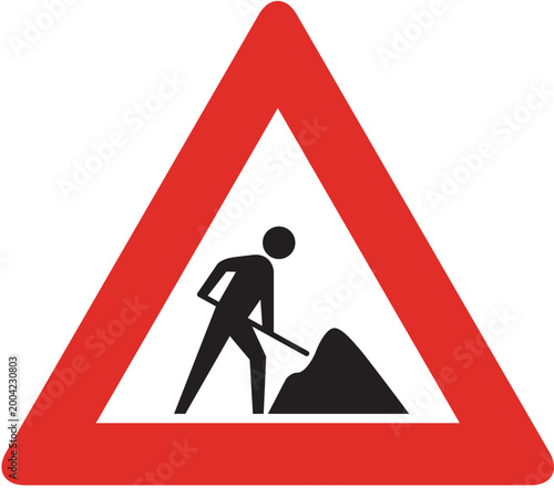 Фотография Warning & Danger Signs, Road Work & Temporary Signs, Road works or temporary obs