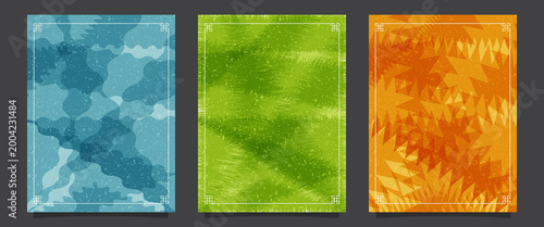 Retro wave photo frame set with neon borders vector illustration.