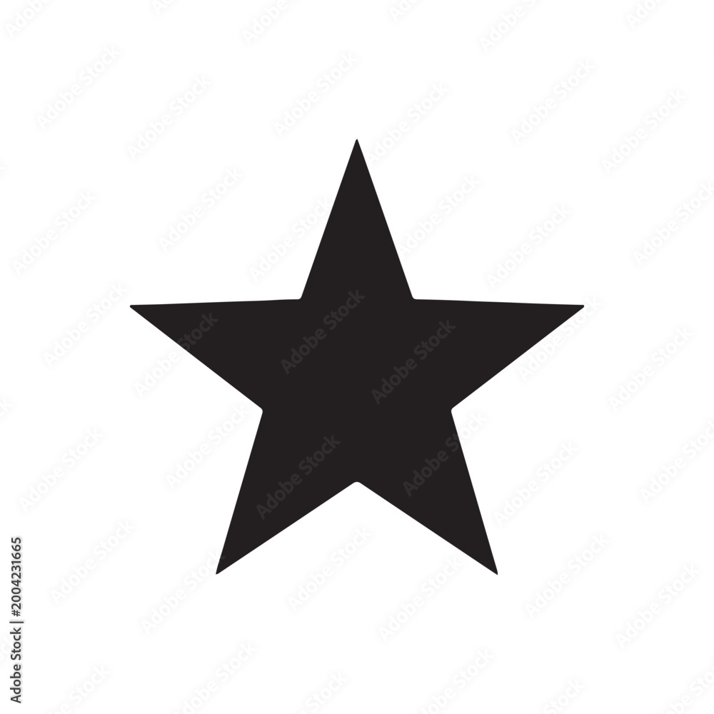 Obraz premium Five-pointed star silhouette icon vector flat design