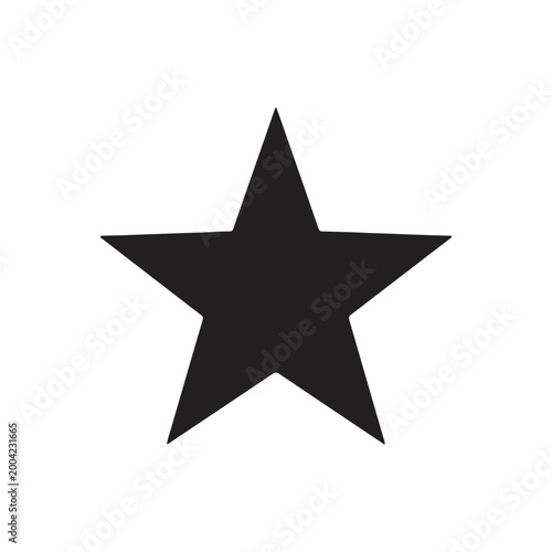 Five-pointed star silhouette icon vector flat design