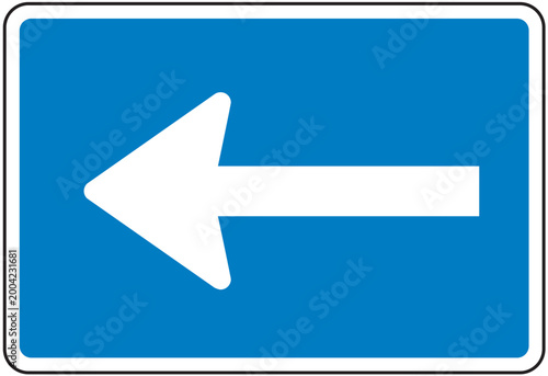 Foto Mandatory Direction Signs, Turn Left, Turn Right, Straight, U-Turn, Roundabout