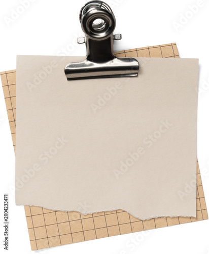Paper Clip Holding Torn Notes
