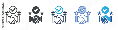 Commitment icon set multiple style collection