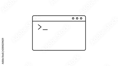Foto Terminal Window Vector Icon with Editable Stroke