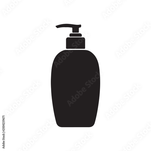 Sun cream bottle silhouette icon vector flat design