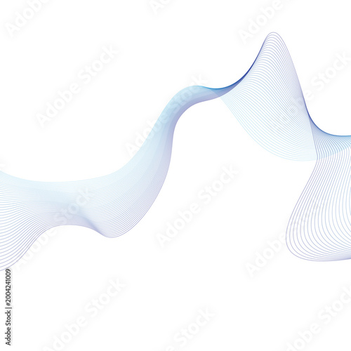 Blue wavy lines forming abstract shape wave