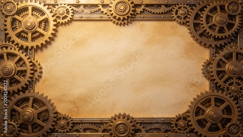 Steampunk style gear frame