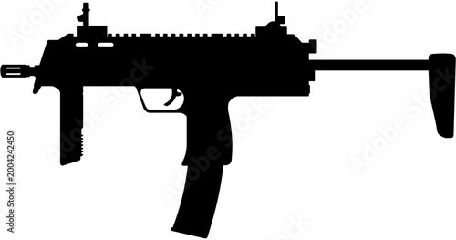 MP7 PDW Silhouette Vector Illustration