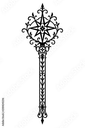 ornate magic wand vector illustration