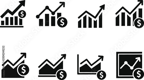 Foto Financial growth chart dollar sign