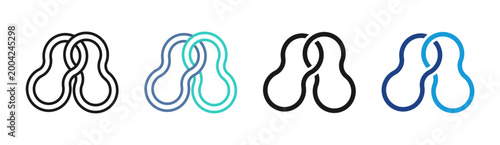 Rubber Band icon set multiple style collection