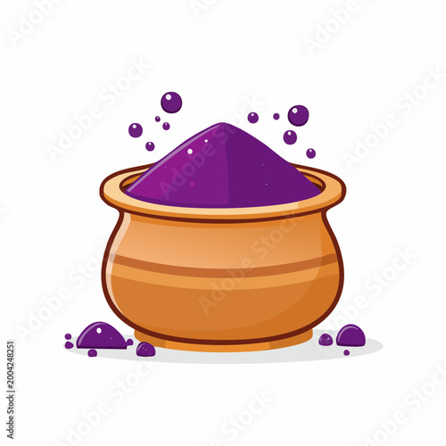 Pot of Purple Powder with Bubbles