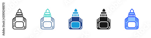 Glue Bottle icon set multiple style collection