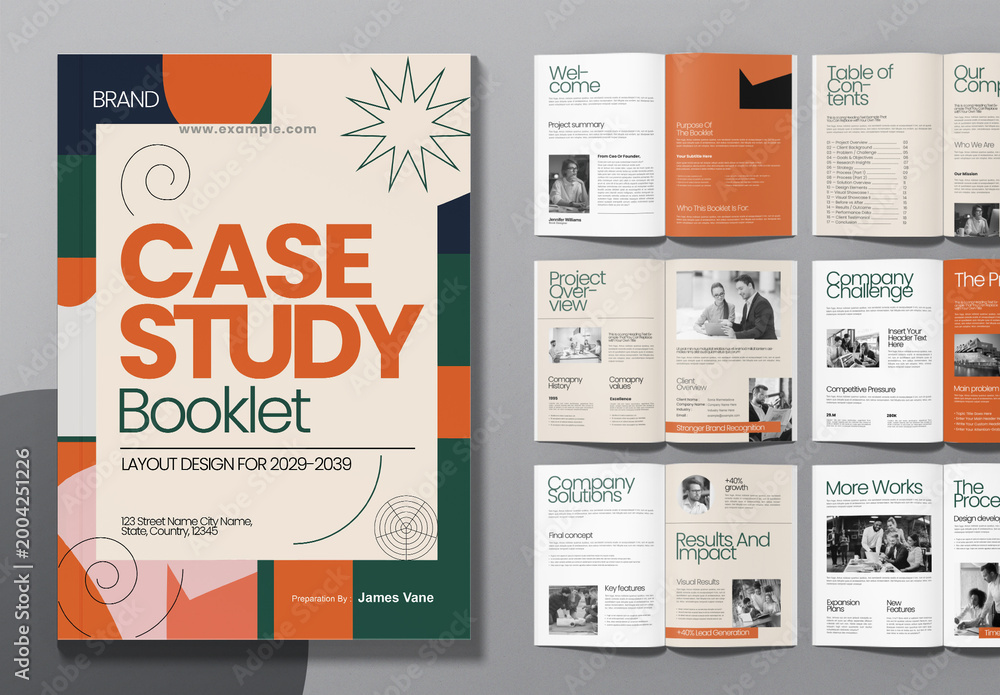 Creative Case Study Brochure Layout Stock Template | Adobe Stock