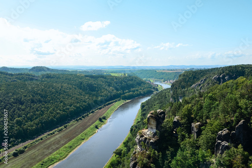 Aerial view of Elbe river i...