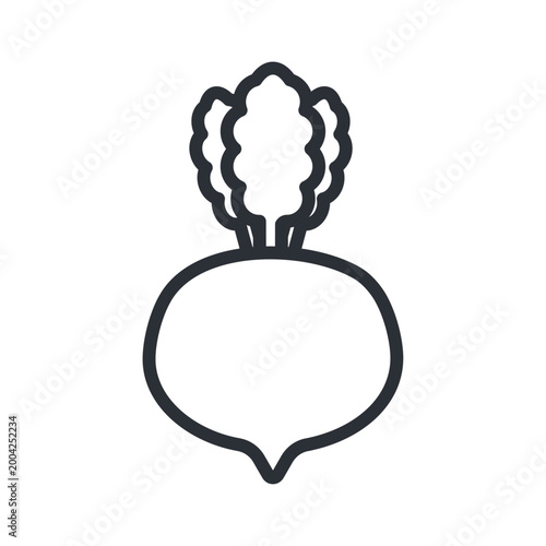 かぶの線画アイコン シンプルで使いやすい野菜のアウトラインイラスト