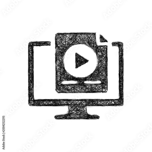 Sketch video lesson icon design