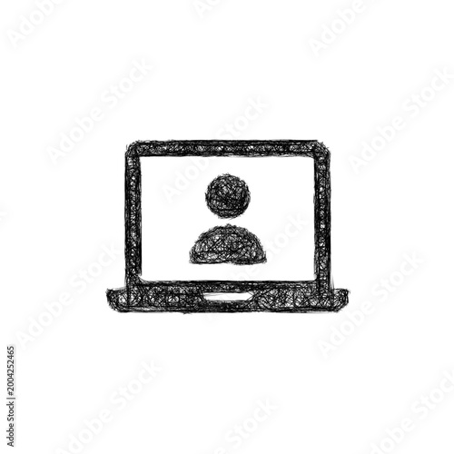 Sketch remote work icon design