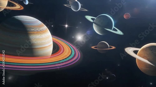 Cinematic 4K Solar System Planets Orbiting Sun Space Exploration Footage