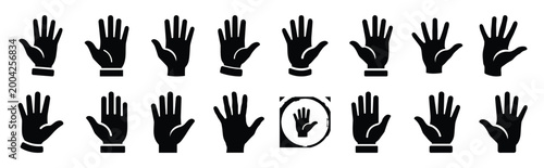 hand palm silhouette icon set