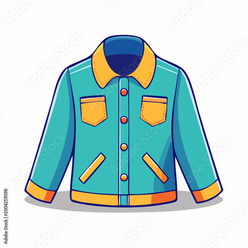 Turquoise Jacket with Orange Accents