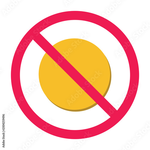 No circle sign, round shape restricted icon, forbidden sign with 2D basic shape icon, circle prohibited symbol
