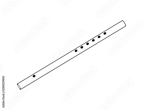 Vector illustration of an Indian flute icon on a white background.