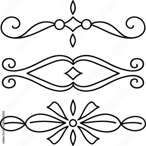 Elegant line art borders and frames