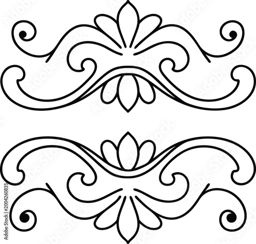 Elegant scroll design motifs