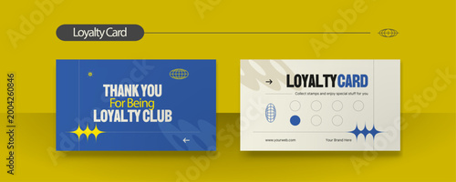 Loyalty Club Card Modern Blue Template