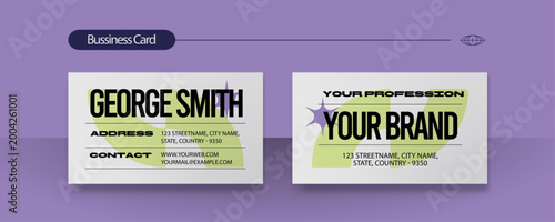 Business Card Template Creative Y2K Design