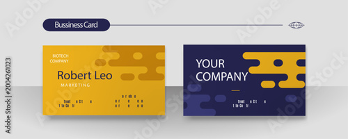 Business Card Template Modern Corporate Blue & Yellow Design