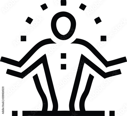 Empowered Individual Icon Radiating Positive Energy and Confidence for Personal Growth