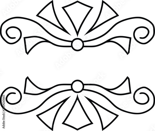 Elegant bow and swirl graphic designs