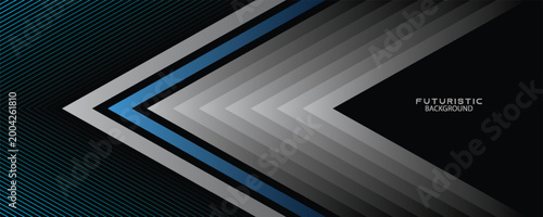 3D silver blue lines abstract background on dark space with rhombus effect decoration. Modern graphic design element stripes style concept for web banner, art, flyer, card, or brochure cover