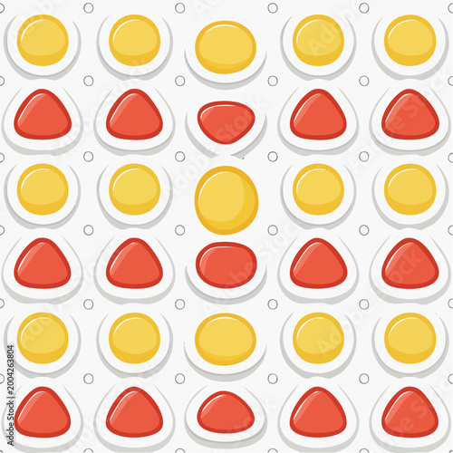 Seamless Pattern of Sushi Rolls and Nigiri