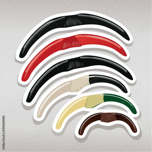 Collection of Colorful Fake Moustaches